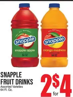 Extra Supermarket SNAPPLE FRUIT DRINKS offer