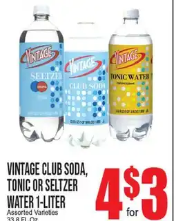 Extra Supermarket VINTAGE CLUB SODA, TONIC OR SELTZER offer