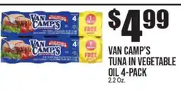 Extra Supermarket VAN CAMP'S TUNA IN VEGETABLE OIL 4-PACK offer