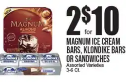 Extra Supermarket MAGNUM ICE CREAM BARS, KLONDIKE BARS OR SANDWICHES offer