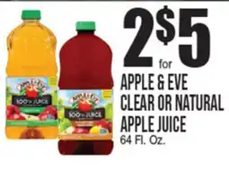 Extra Supermarket APPLE & EVE CLEAR OR NATURAL APPLE JUICE offer