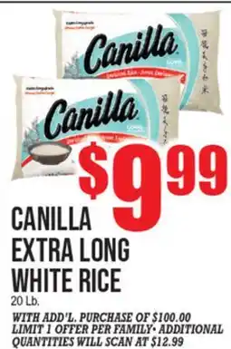 Extra Supermarket CANILLA EXTRA LONG WHITE RICE offer