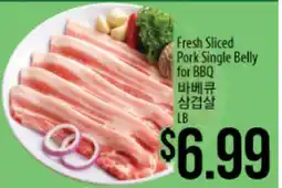 Hmart Fresh Sliced Pork Single Belly for BBQ offer