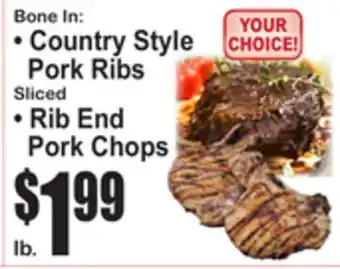 SuperFresh Bone In: Country Style Pork Ribs Sliced Rib End Pork Chops offer