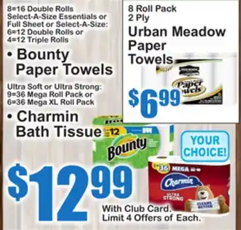 SuperFresh • Bounty Paper Towels • Charmin Bath Tissue offer