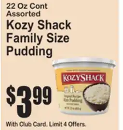 SuperFresh Kozy Shack Family Size Pudding offer