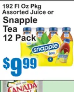 SuperFresh 192 FL Oz Pkg Assorted Juice or Snapple Tea offer