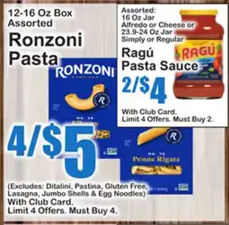 SuperFresh Assorted Ronzoni Pasta offer