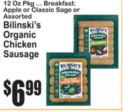 SuperFresh Bilinski's Organic Chicken Sausage offer