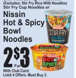 SuperFresh Nissin Hot & Spicy Bowl Noodles offer