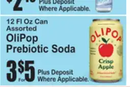 SuperFresh 12 Fl Oz Can Assorted OliPop Prebiotic Soda offer