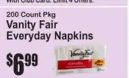 SuperFresh 200 Count Pkg Vanity Fair Everyday Napkins offer