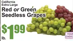 SuperFresh Red or Green Seedless Grapes offer