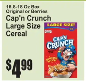SuperFresh Cap'n Crunch Large Size Cereal offer