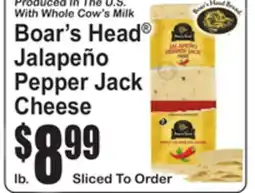 SuperFresh Boar's Head Jalapeño Pepper Jack Cheese offer