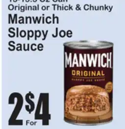 SuperFresh 15-15.5 Oz Can Original or Thick & Chunky Manwich Sloppy Joe Sauce offer