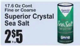 SuperFresh 17.6 Oz Cont Fine or Coarse Superior Crystal Sea Salt offer