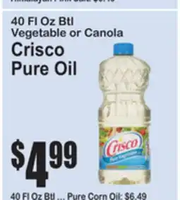 SuperFresh 40 Fl Oz Btl Vegetable or Canola Crisco Pure Oil offer