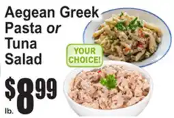 SuperFresh Aegean Greek Pasta or Tuna Salad offer