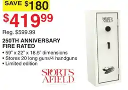 Dunham's Sports SPORTS AFIELD 250TH ANNIVERSARY FIRE RATED offer