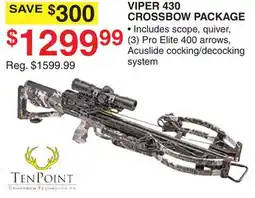 Dunham's Sports TENPOINT VIPER 430 CROSSBOW PACKAGE offer