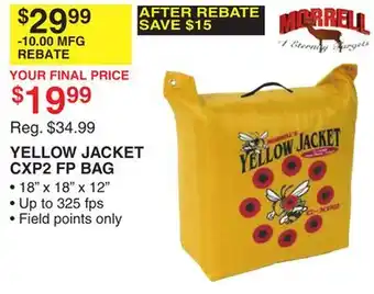 Dunham's Sports YELLOW JACKET CXP2 FP BAG offer