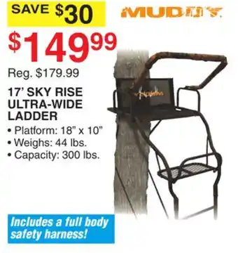 Dunham's Sports 17' SKY RISE ULTRA-WIDE LADDER offer