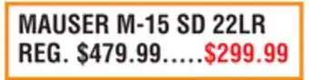 Dunham's Sports MAUSER M-15 SD 22LR offer