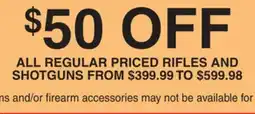 Dunham's Sports ALL REGULAR PRICED RIFLES AND SHOTGUNS offer