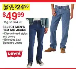 Dunham's Sports LEVI'S SELECT MEN'S RED TAB JEANS offer