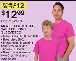 Dunham's Sports MEN'S OR BOYS' TEE, TANK OR LONG SLEEVE TEE offer