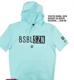 Dunham's Sports YOUTH BSBL SZN SHORT SLEEVE HOODIE offer