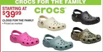 Dunham's Sports CROCS CLOGS FOR THE FAMILY offer