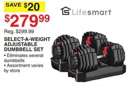 Dunham's Sports LIFESMART SELECT-A-WEIGHT ADJUSTABLE DUMBBELL SET offer