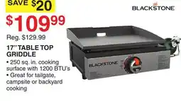 Dunham's Sports 17 TABLE TOP GRIDDLE offer