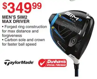 Dunham's Sports TAYLORMADE MEN'S SIM2 MAX DRIVER offer