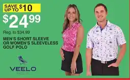 Dunham's Sports VEELO GOLF MEN'S SHORT SLEEVE OR WOMEN'S SLEEVELESS GOLF POLO offer