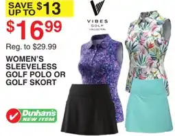 Dunham's Sports WOMEN'S SLEEVELESS GOLF POLO OR GOLF SKORT offer