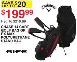 Dunham's Sports CHASE 14 CART GOLF BAG OR RX MAX POLYURETHANE STAND BAG offer