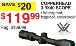 Dunham's Sports VORTEX OPTICS COPPERHEAD 3-9X40 SCOPE offer