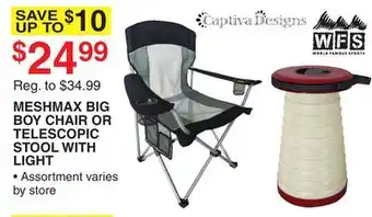Dunham's Sports MESHMAX BIG BOY CHAIR OR TELESCOPIC STOOL WITH LIGHT offer