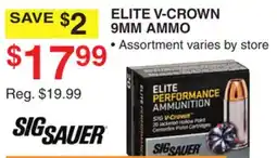 Dunham's Sports SIG SAUER ELITE V-CROWN 9MM AMMO offer