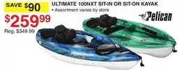 Dunham's Sports PELICAN ULTIMATE 100NXT SIT-IN OR SIT-ON KAYAK offer