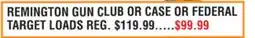 Dunham's Sports REMINGTON GUN CLUB OR CASE OR FEDERAL TARGET LOADS offer