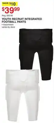 Dunham's Sports NIKE YOUTH RECRUIT INTEGRATED FOOTBALL PANTS offer