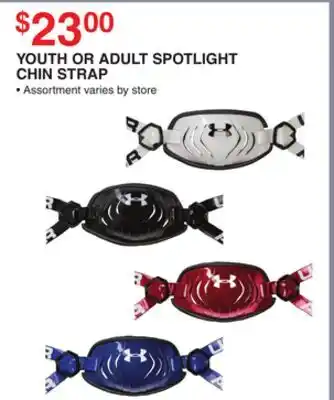 Dunham's Sports UNDER ARMOUR YOUTH OR ADULT SPOTLIGHT CHIN STRAP offer