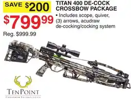 Dunham's Sports TITAN 400 DE-COCK CROSSBOW PACKAGE offer