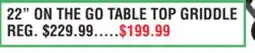 Dunham's Sports BLACKSTONE 22 ON THE GO TABLE TOP GRIDDLE offer