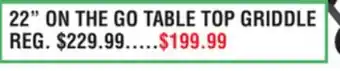 Dunham's Sports BLACKSTONE 22 ON THE GO TABLE TOP GRIDDLE offer