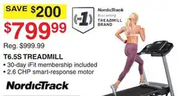Dunham's Sports NORDICTRACK T6.5S TREADMILL offer